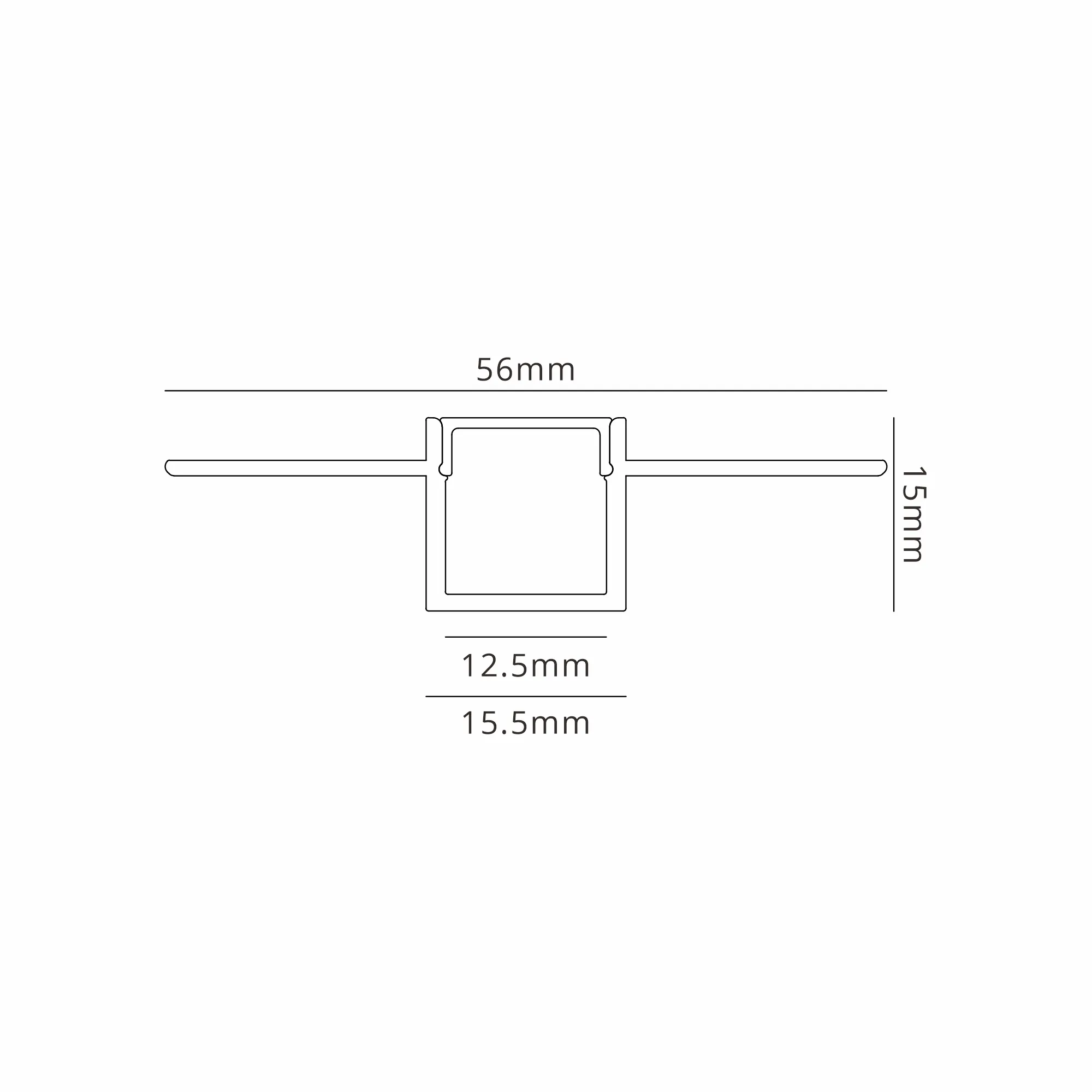 Tiras 2m, 56 x 15mm  Trimless Aluminium Profile With Diffuser And Accessories M8067  Mantra Fusion Tiras LED Profile